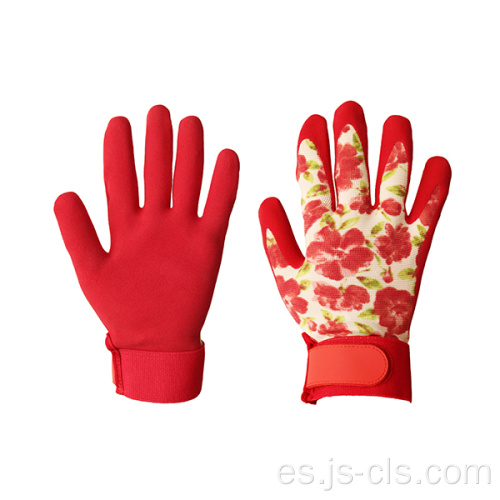 Guantes de velcro de látex spandex spandex rojo de jardín